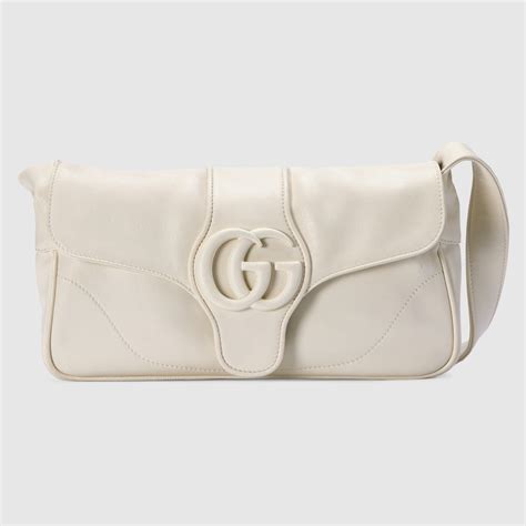 Aphrodite small shoulder bag in white leather .